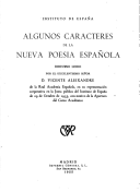 Algunos caracteres de la nueva poesía española