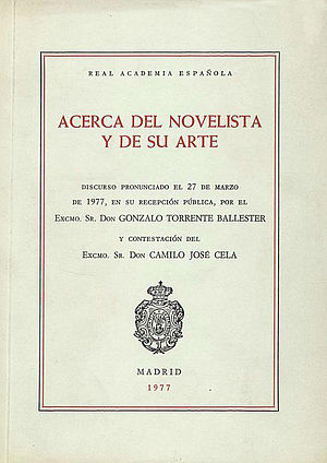 Acerca del novelista y su arte: discurso de ingreso en la Real Academia Española de la Lengua